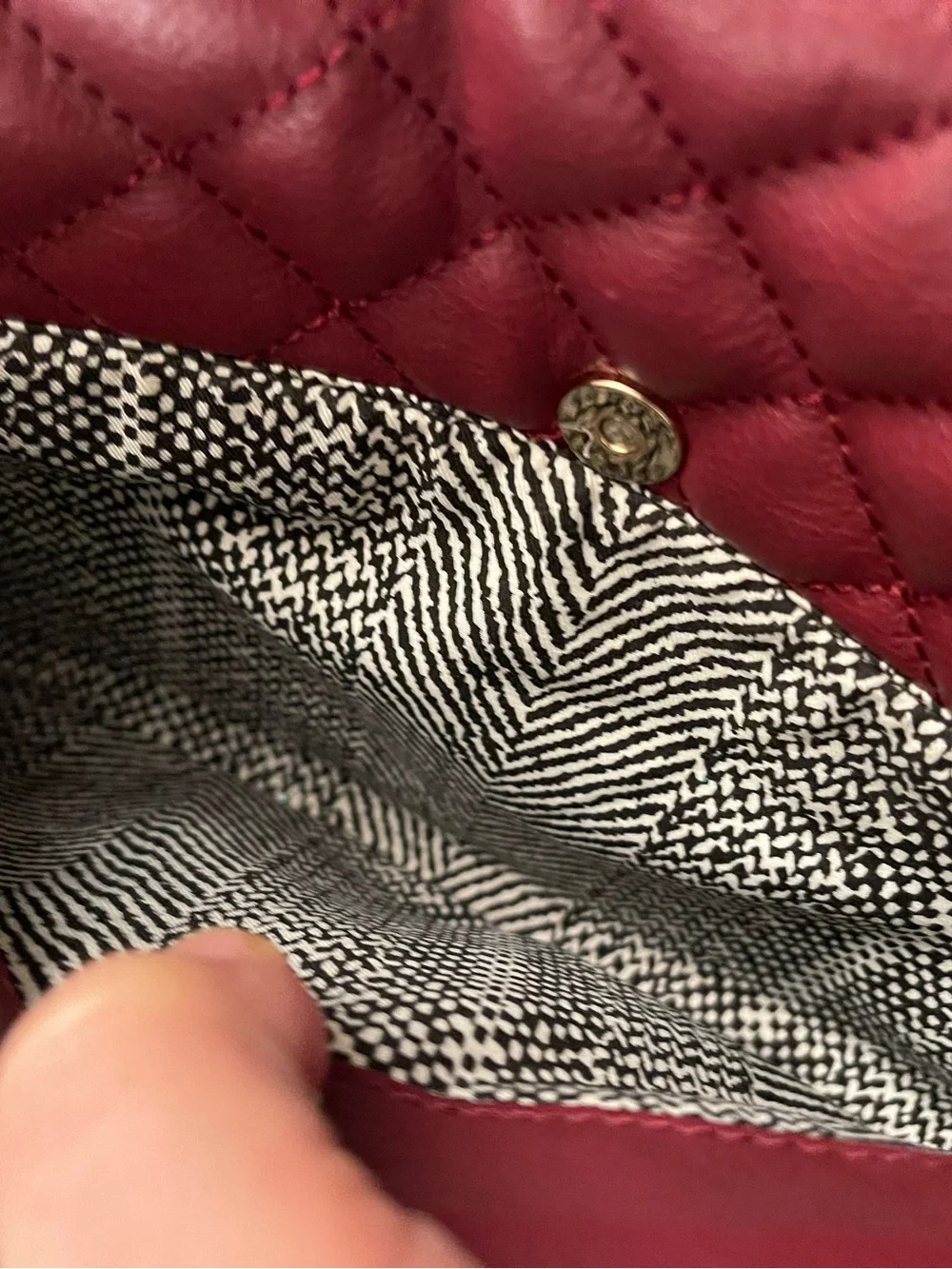 Rebecca Minkoff Quilted Shoulder Bag in Wine Red with Gold Chain
